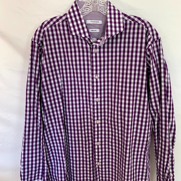 Isaac Mizrahi Purple Button Up - Picture 1 of 3